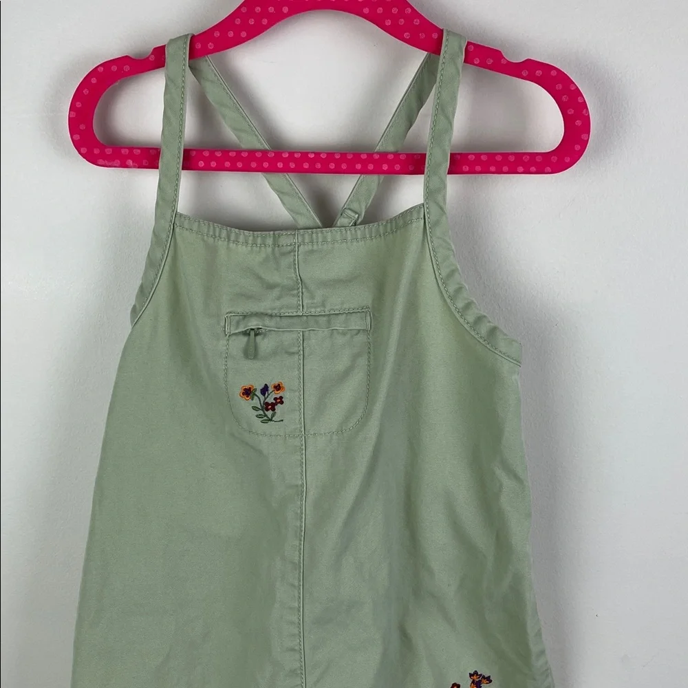 Vintage Y2K Strappy Cotton Canvas Dress Floral Embroidery
